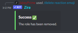 /delete role emoji output
