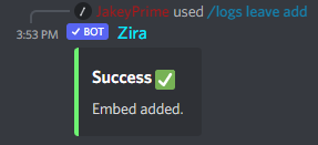 /logs leave add embed example