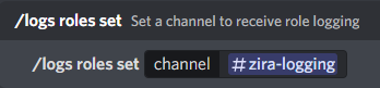 /logs roles set example
