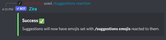 /suggestions reaction example output