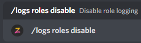 /logs roles disable example
