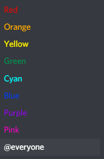 /colors in role list